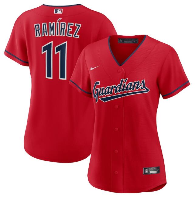 Women's Cleveland Guardians #11 José Ramírez Stitched Baseball Jersey (Run Small)